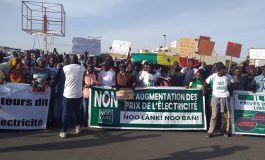 Manifestation du mouvement "Aar liñu bokk" à Kaffrine contre la hausse du prix de l'électricité
