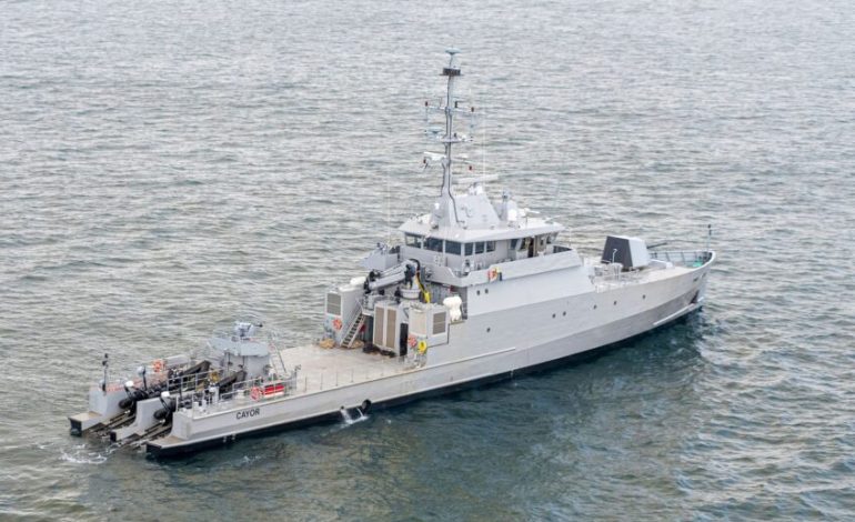 PIRIOU livre à la marine sénégalaise le 3ème et dernier bateau du programme OPV 58 S