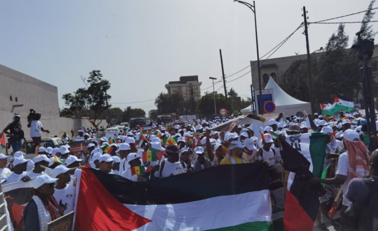 Des centaines de personnes marchent à Dakar en soutien à la Palestine